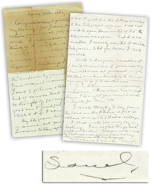 Very Personal Samuel Clemens Autograph Letter Signed, to His Wife Regarding the Near-Death of Their Daughter Jean -- ''...It still makes me shudder...''